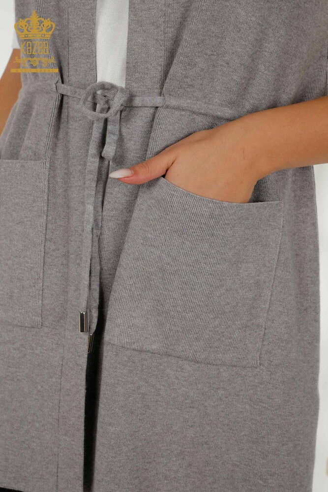 Venta al por mayor Chaleco de Mujer Piedra Bordado Gris - 16830 | kazee - 5