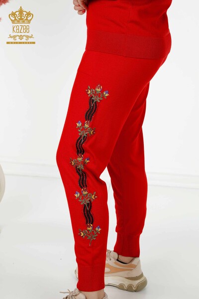 Venta al por mayor Conjunto de Chándal de Mujer Colorido Floral Rojo - 16528 | kazee - Thumbnail