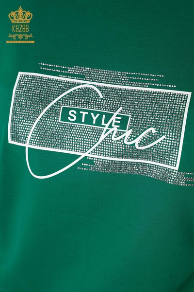 Venta al por mayor Conjunto Chándal Mujer Crystal Stone Bordado Verde - 17461 | kazee - 4