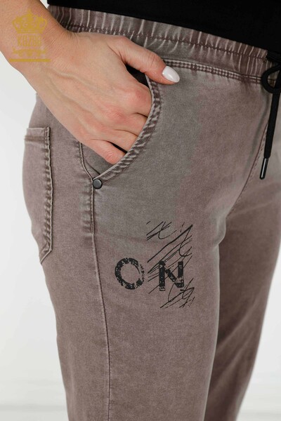 Venta al por mayor Pantalones Mujer Cintura Elástica Mink - 3500 | kazee - Thumbnail