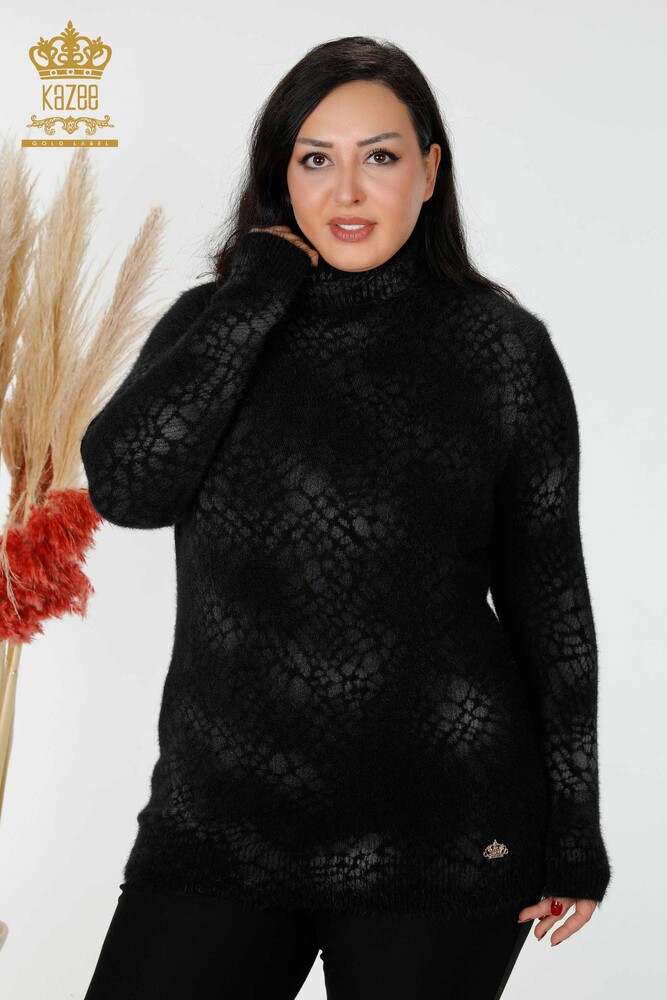 Venta al por mayor Suéter de punto para mujer Angora Black - 18984 | kazee - 1