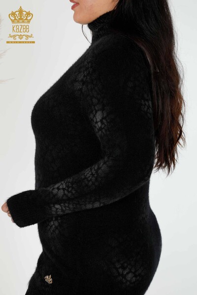 Venta al por mayor Suéter de punto para mujer Angora Black - 18984 | kazee - 4