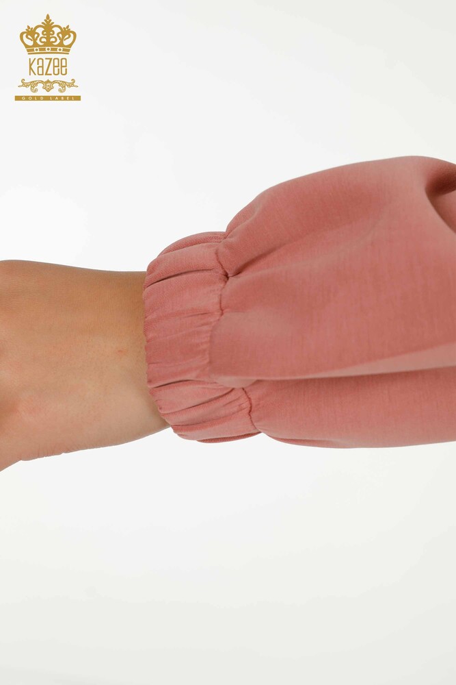 Venta al por mayor Conjunto de chándal para mujer con cremallera y botones Dusty Rose - 17620 | KAZEE - 7