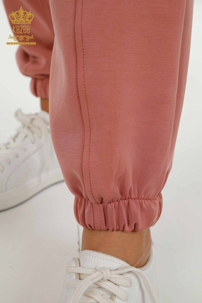 Venta al por mayor Conjunto de chándal para mujer con cremallera y botones Dusty Rose - 17620 | KAZEE - 11