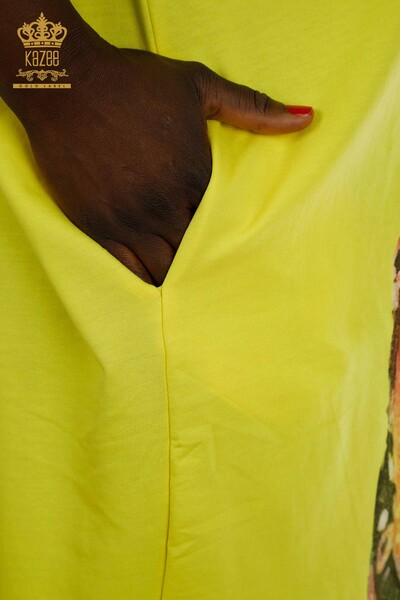Venta al por mayor Vestido de Mujer Amarillo con Detalle de Bolsillo - 2402-231039 | S&M - Thumbnail