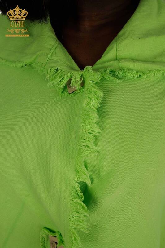 Venta al por mayor de Vestido de Mujer con Botones Detallados Verde Pistacho - 2402-211606 | S&M
