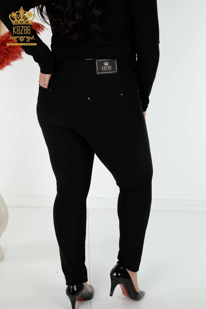 Venta al por mayor Mujeres Leggings Pantalones Negros Estampados - 3604 | kazee - 8