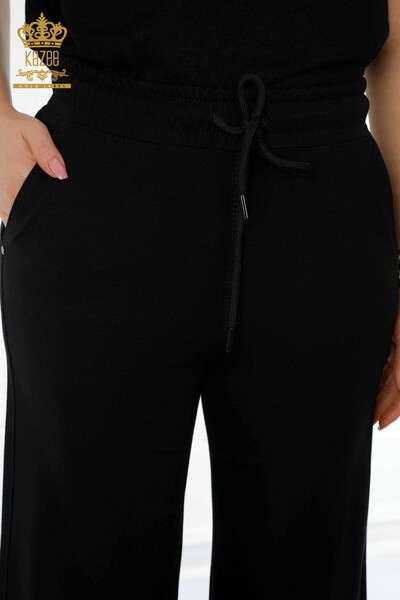 Venta al por mayor Pantalón Mujer Negro Con Elástico En La Cintura - 3458 | kazee - Thumbnail