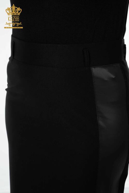 Venta al por mayor Falda de Mujer con Detalle de Abertura Negra - 4222 | kazee
