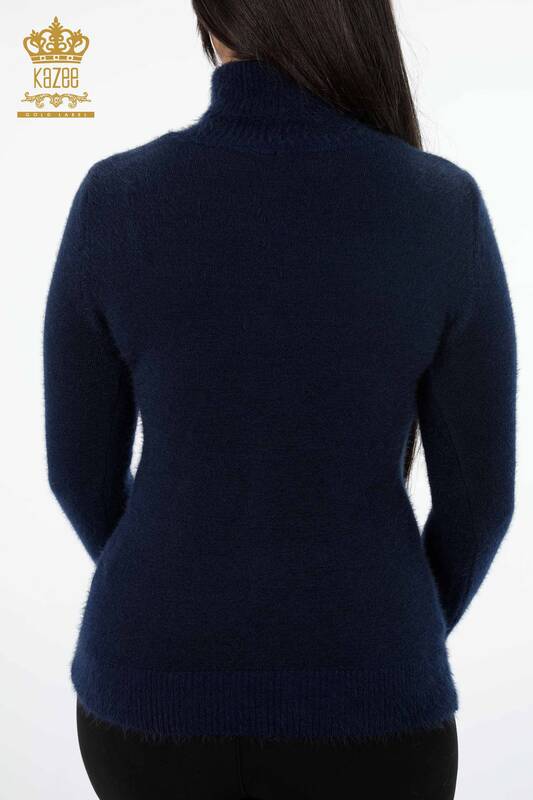 Venta al por mayor Suéter de cuello alto con estampado de prendas de punto para mujer - 18720 | kazee