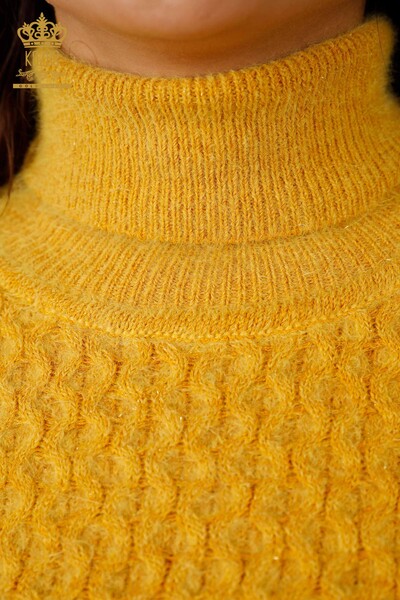 Venta al por mayor Mujeres Suéter de Punto Suéter de Cuello Alto Cabello Trenzado - 19070 | kazee - Thumbnail