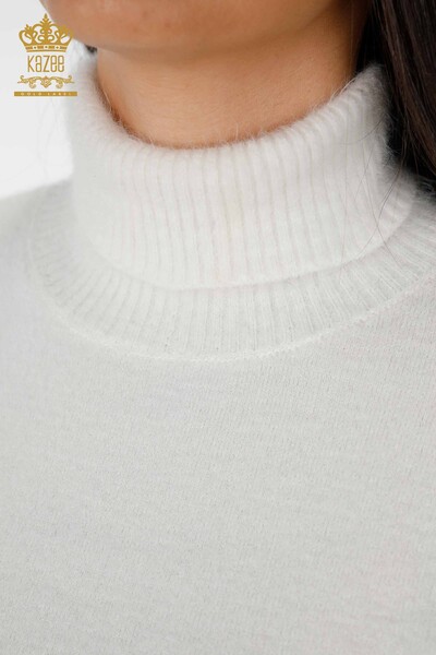 Venta al por mayor de prendas de punto para mujer, manga de suéter, rosa, detalle de piedra bordada - 18781 | kazee - Thumbnail