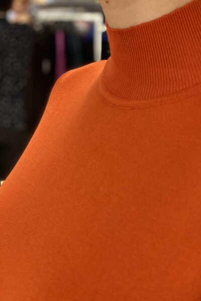Venta al por mayor Suéter de punto para mujer con cuello alto y botones - 16130 | kazee - Thumbnail