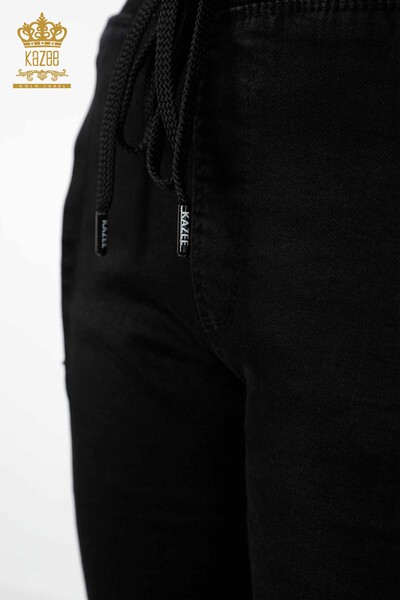 Venta al por mayor Pantalón Negro Con Cintura Elástica Para Mujer - 3651 | kazee - Thumbnail