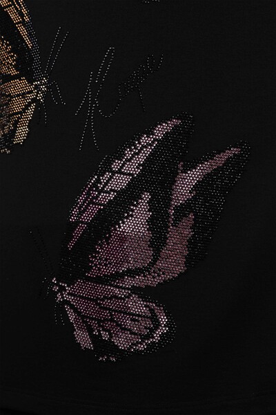 Vente en gros de chemisier brodé de pierres à motifs de papillons pour femmes - 77939 | KAZEE - Thumbnail
