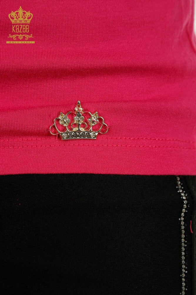 Grossiste Chemisier Femme - Sans Manches - Fuchsia - 79312 | KAZEE - 4