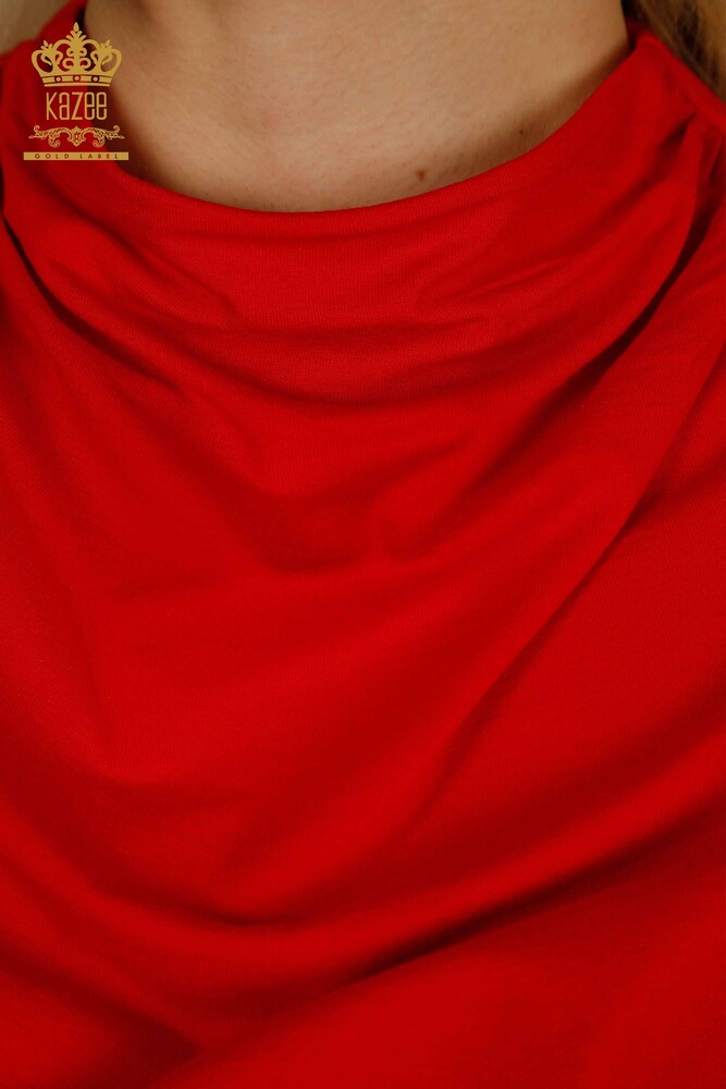 Grossiste Chemisier Femme - Sans Manches - Rouge - 79312 | KAZEE - 3