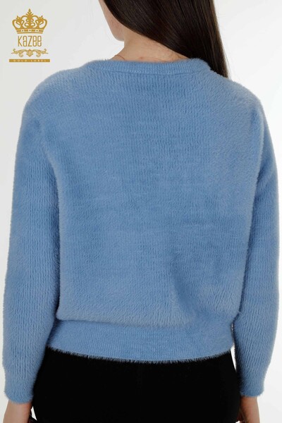 Grossiste Cardigan Femme Angora Bleu - 19099 | KAZEE - 6