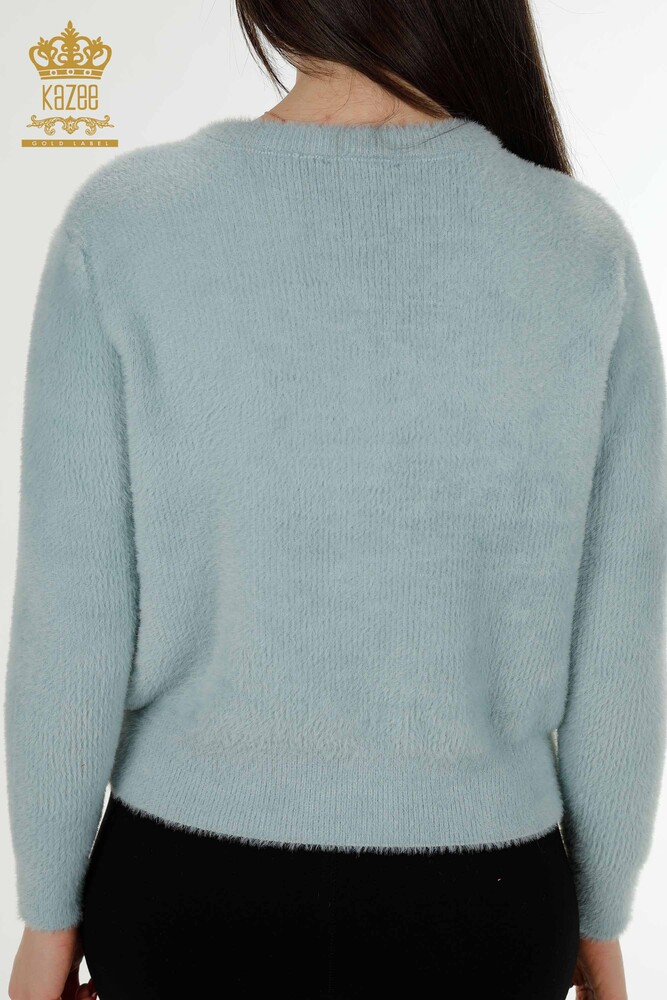 Grossiste Cardigan Femme Angora Bleu Clair - 19099 | KAZEE - 6