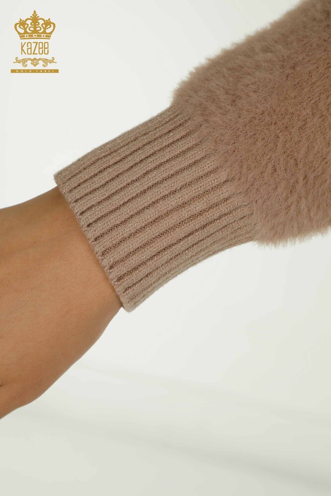 Cardigan en gros pour femmes bouton détaillé vison - 30626 | KAZEE - 6