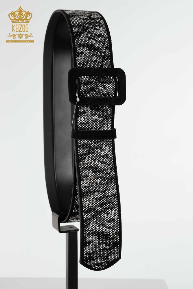 Grossiste Ceinture Femme Cristal Pierre Brodé Noir - 507 | KAZEE - 2