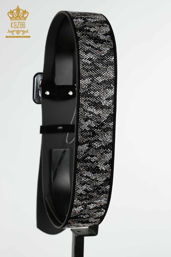 Grossiste Ceinture Femme Cristal Pierre Brodé Noir - 507 | KAZEE - 5