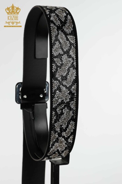 Grossiste Ceinture Femme Cristal Pierre Brodé Noir - 510 | KAZEE - 4