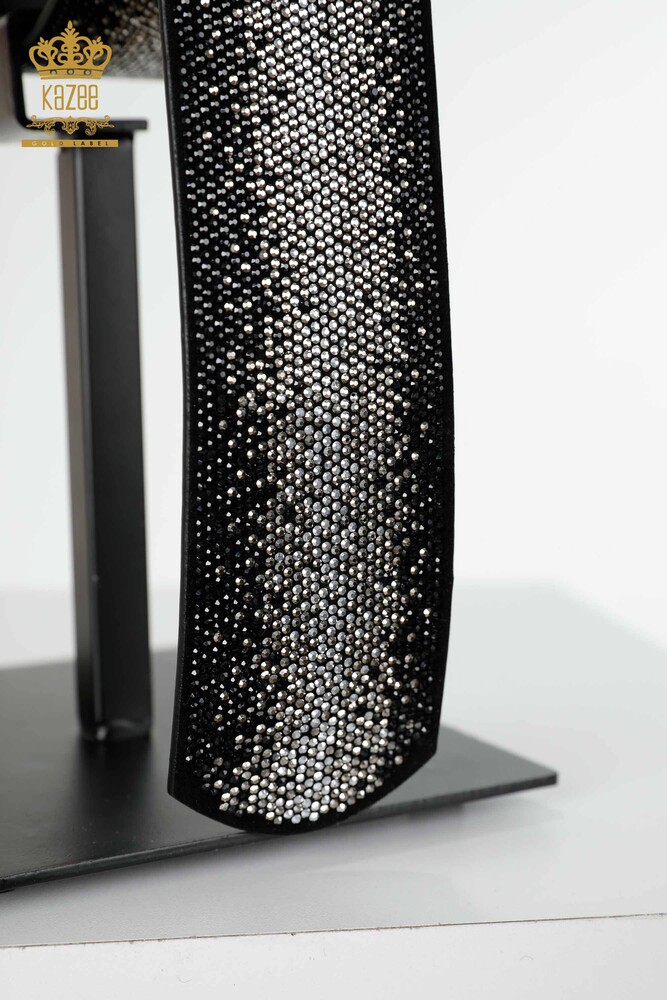 Grossiste Ceinture Femme Cristal Pierre Brodé Noir - 536 | KAZEE - 4