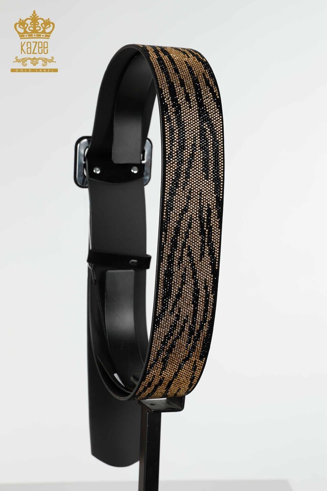 Grossiste Ceinture Femme Cristal Pierre Brodé Noir - 538 | KAZEE - 5