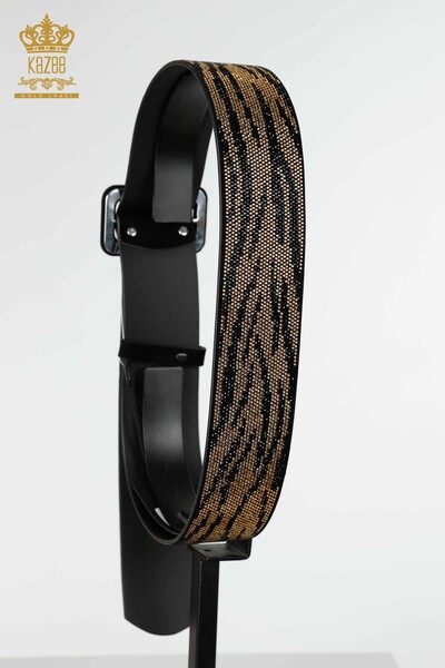 Grossiste Ceinture Femme Cristal Pierre Brodé Noir - 538 | KAZEE - 5