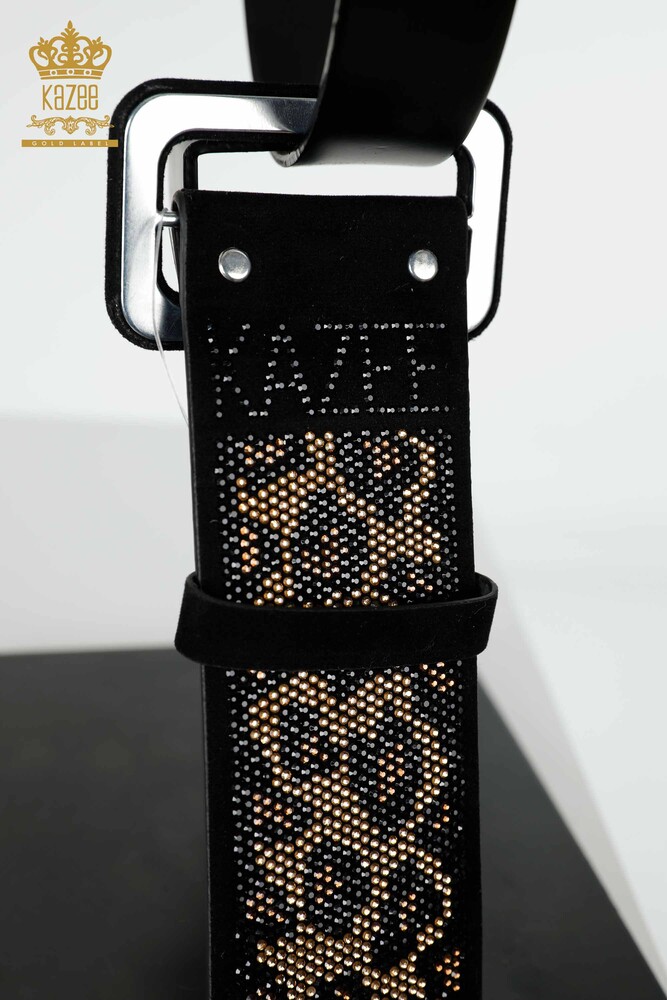 Grossiste Ceinture Femme Léopard Pierre Brodée Noire - 509 | KAZEE - 5