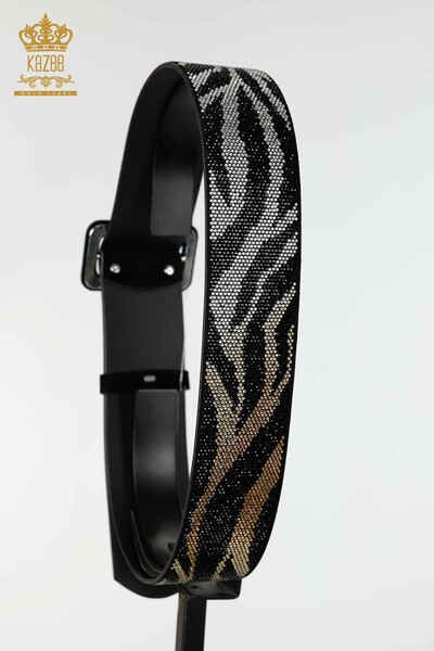 Grossiste Ceinture Femme Pierre Brodée Noire - 535 | KAZEE - 6