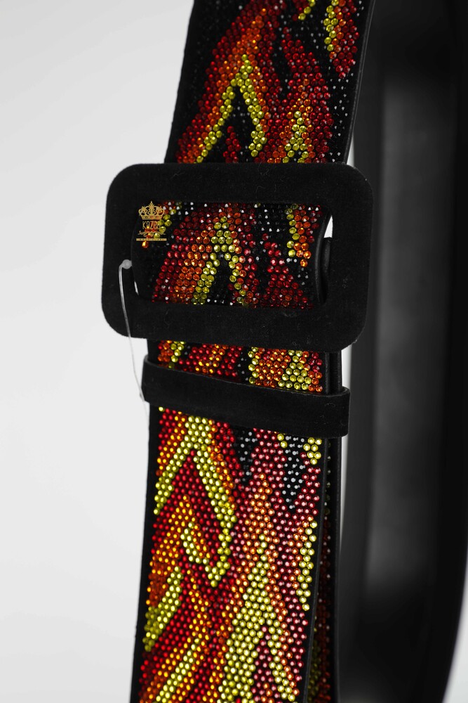 Grossiste Ceinture Femme Pierre de Couleur Brodée Rouge - 523 | KAZEE - 4