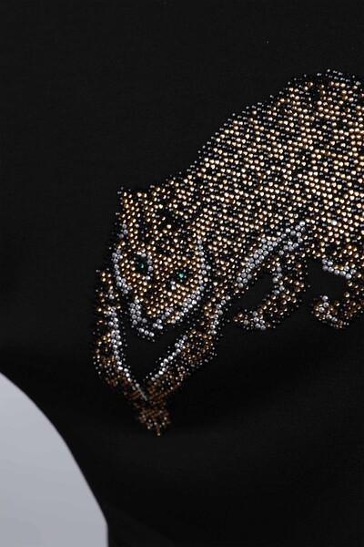 Vente en gros de chemisier brodé en pierre à motif léopard pour femme - 77703 | KAZEE - Thumbnail