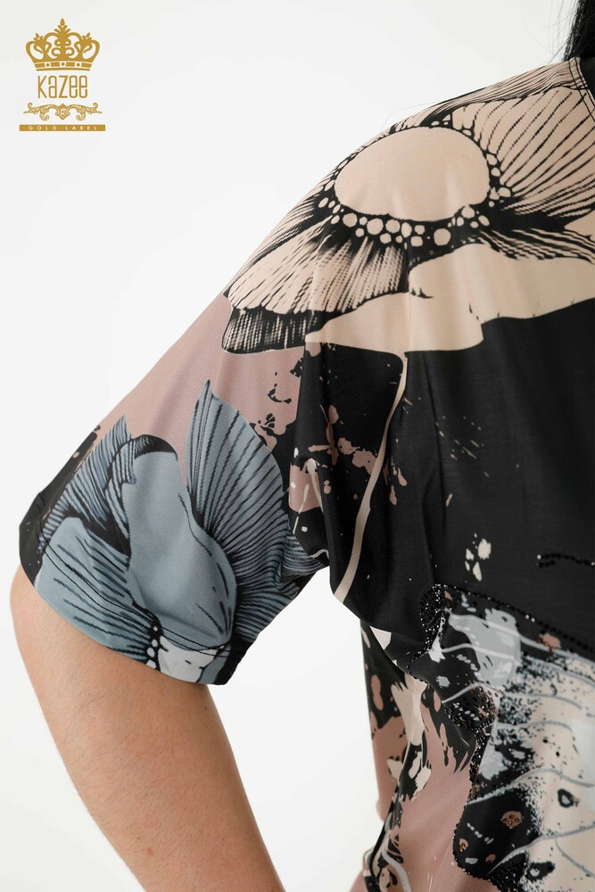 Grossiste Chemisier Femme - Papillon Motif - Noir - 77900 | KAZEE - 5