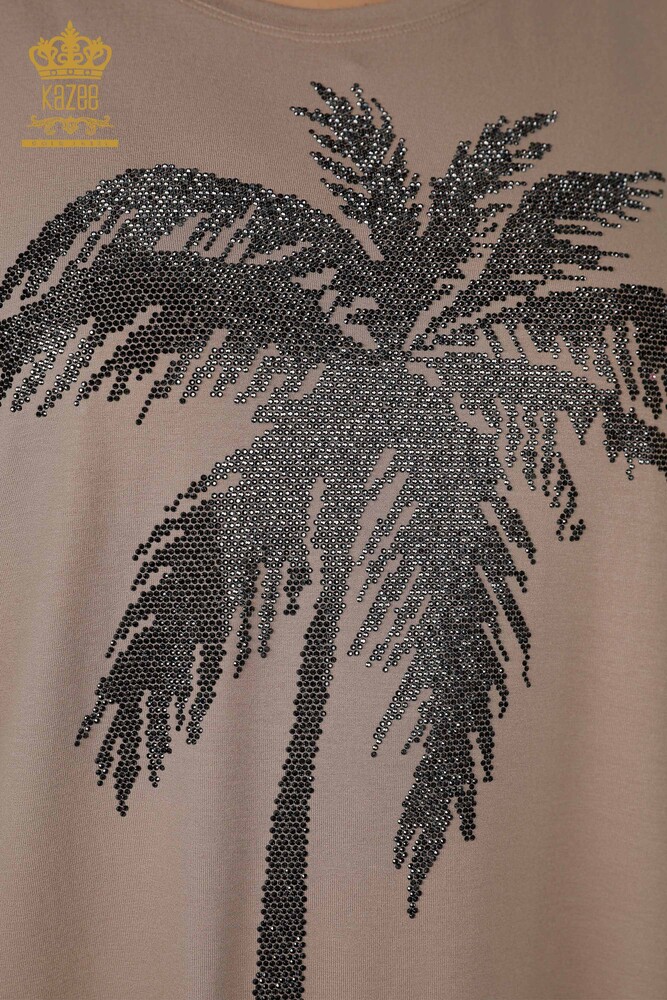 Grossiste Chemisier Femme - À Motifs - Vison - 79325 | KAZEE - 4