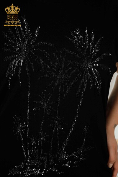 Grossiste Chemisier Femme - Pierre Brodée - Noir - 79336 | KAZEE - 3