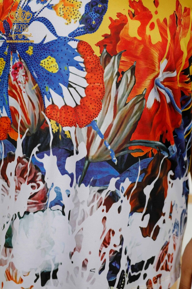 Grossiste Chemisier Femme - Pierre Brodée - Numérique - 12101 | KAZEE - 4