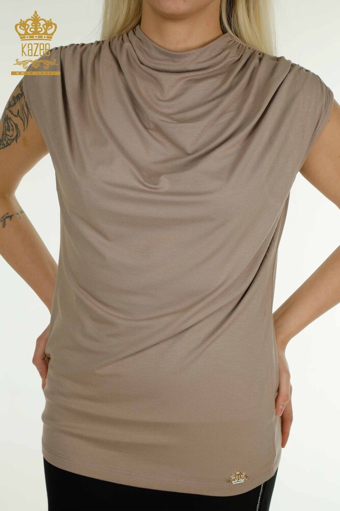 Grossiste Chemisier Femme - Sans Manches - Vison - 79312 | KAZEE - 2