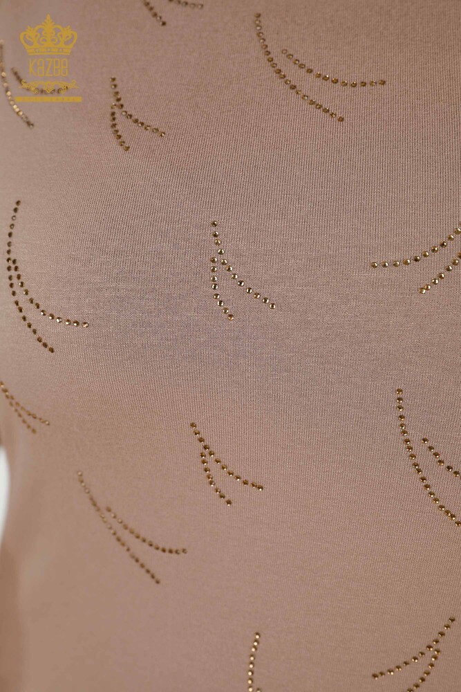 Grossiste Chemisier Femme Tulle Détaillé Vison - 79086 | KAZEE - 3