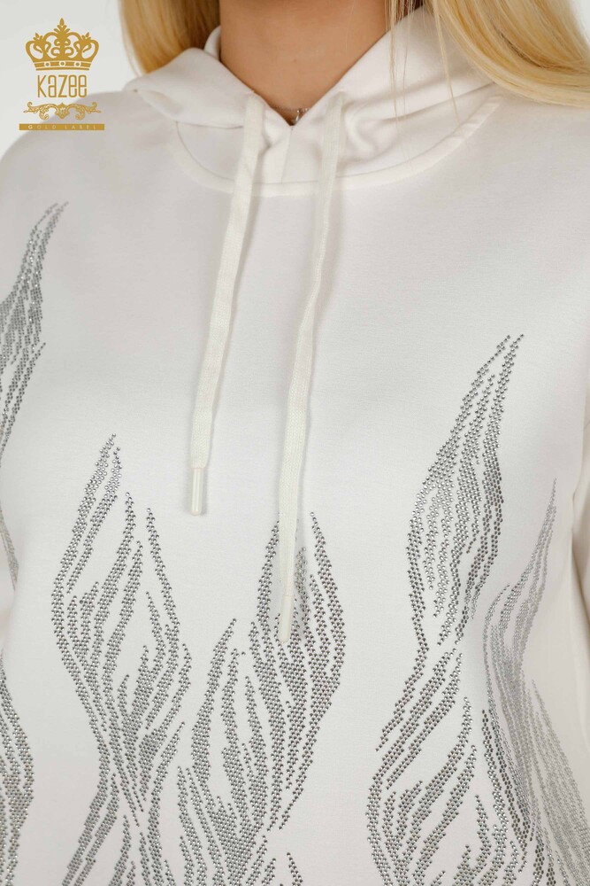 Vente en gros Ensemble Survêtement Femme À Capuche Ecru - 17566 | KAZEE - 6