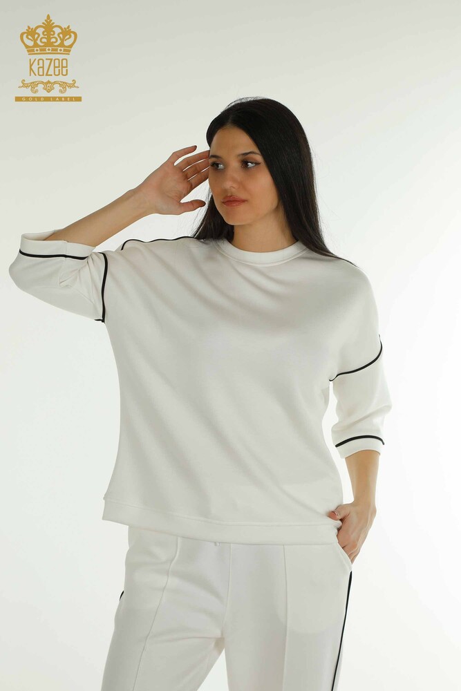 Vente en gros Ensemble Survêtement Femme Avec Poches Ecru - 17698 | KAZEE - 2