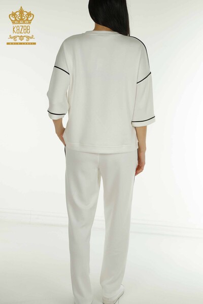 Vente en gros Ensemble Survêtement Femme Avec Poches Ecru - 17698 | KAZEE - 8