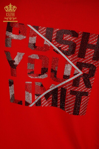 Ensemble de survêtement pour femmes en gros rouge avec poches et fermeture éclair - 16679 | KAZEE - 11