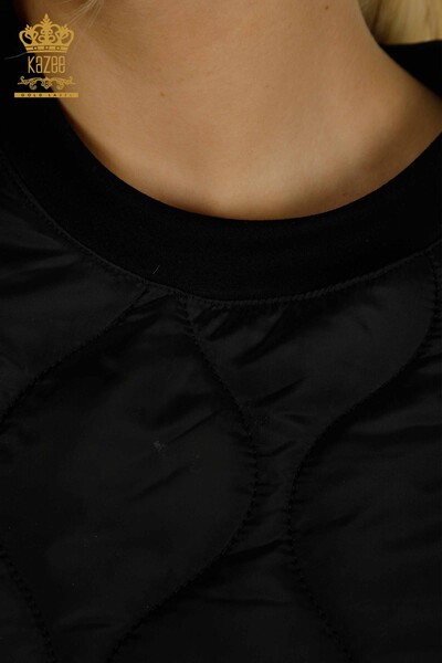 Ensemble de survêtement pour femmes en gros avec détail de poche, Noir - 17632 | KAZEE - Thumbnail