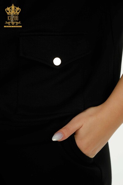 Ensemble de survêtement pour femmes en gros deux couleurs vison noir - 17673 | KAZEE - Thumbnail