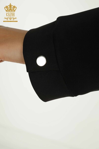 Ensemble de survêtement pour femmes en gros noir avec détail de boutons - 17624 | KAZEE - Thumbnail