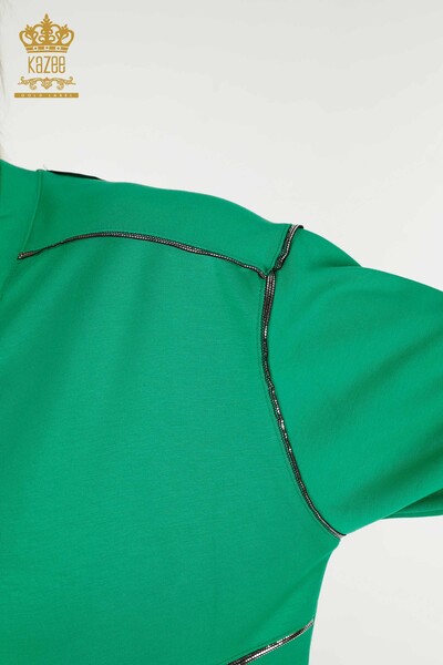 Ensemble de survêtement pour femmes en gros bouton détaillé vert - 17551 | KAZEE - Thumbnail