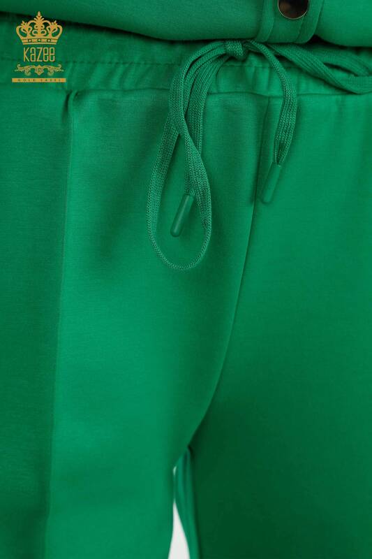 Ensemble de survêtement pour femmes en gros bouton détaillé vert - 17555 | KAZEE