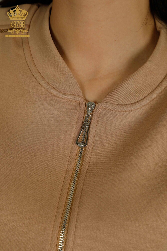 Vente en gros Ensemble Survêtement Femme Manches Courtes Camel - 17680 | KAZEE - 5